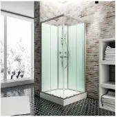 Schulte Fertigdusche Korfu 89 x 89 x 202 cm alu-natur
