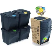 Prosperplast Sortibox Stapelbare Recyclingbehälter 100l 4 Einheiten Grau Grau One Size