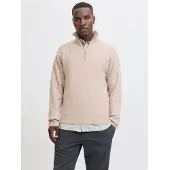 Jack & Jones Troyer "JJESOHO OLLIE KNIT HALF ZIP SN" Materialmix, relaxed fit