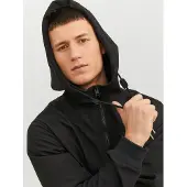 Jack & Jones Softshelljacke "JJEBASIC mit wasserabweisender Funktion" mit Kapuze Kunstfaser, regular fit