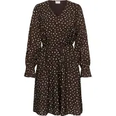 Kaffe Midikleid "Damen Kleid KAdotte", Damen, Gr. 36, N-Gr, braun (coffee bean turtledove dot), Obermaterial: 80% Viskose CV. 20% Polyamid PA., Kleider Midikleid
