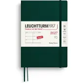 Leuchtturm Wochenkalender 2027 Medium (A5) - Englisch, Forest Green, Softcov