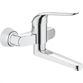 GROHE Euroeco Special Einhand-Waschtischbatterie, Aufputzmontage, Ausladung 257mm, ohne Ablaufgarnitur, 32773000