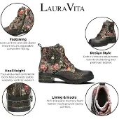 LAURA VITA Damen-Gothic Victorian Floral Bronze Leder-Schnürstiefel – Cocrailo-47