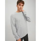 Jack & Jones Rundhalspullover "JJEHILL KNIT CREW NECK NOOS" Baumwolle, regular fit