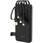 Dudao Powerbank K11 10000Mah mit eingebauten Kabeln - Schwarz