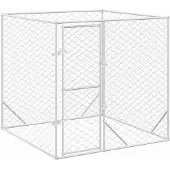 vidaXL Outdoor-Hundezwinger Silbern 2x2x2 m Verzinkter Stahl