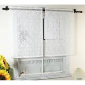 Markenlos Jacquard-Paneel mit floralem Muster, Weiß, HxB 100x60cm, 1 Stück