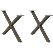 vidaXL Couchtischbeine X-Form 2 Stk. Naturstahl 70x(42-43) cm Stahl