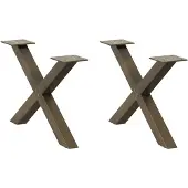 vidaXL Couchtischbeine X-Form 2 Stk. Naturstahl 50x(30-31) cm Stahl