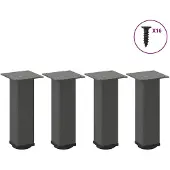 DKD Home Decor Couchtischbeine 4 Stk. Anthrazit 42-44 cm Stahl