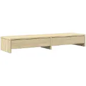 vidaXL Monitorständer mit Schubladen Sonoma-Eiche 100 x 27 x 15 cm Holzwerkstoff