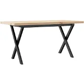 vidaXL Couchtisch X-Gestell 100x50x45,5 cm Massivholz Kiefer Stahl