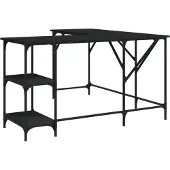vidaXL Schreibtisch Schwarz 139x139x75 cm Holzwerkstoff