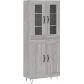 vidaXL Highboard Grau Sonoma 69,5x34x180 cm Holzwerkstoff