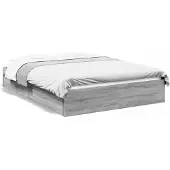 vidaXL Bettgestell mit Schubladen Grau Sonoma 120x190 cm Holzwerkstoff