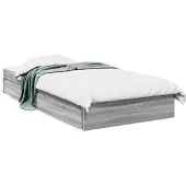 vidaXL Bettgestell mit Schubladen Grau Sonoma 100x200 cm Holzwerkstoff