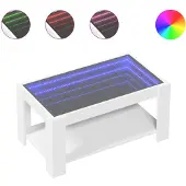 vidaXL LED-Couchtisch Weiß 93x53x45 cm Holzwerkstoff