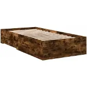 vidaXL Bettgestell mit Schubladen Räuchereiche 90x200cm Holzwerkstoff