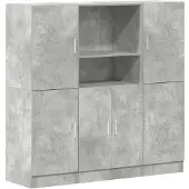 vidaXL 3-tlg. Küchenschrank-Set Betongrau Holzwerkstoff