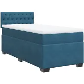 vidaXL Boxspringbett mit Matratze Dunkelblau 80x200 cm Samt