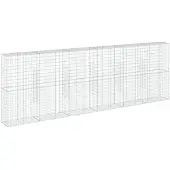 vidaXL Gabione mit Deckel 600x50x200 cm Verzinktes Eisen