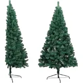 vidaXL - Künstlicher Weihnachtsbaum - mit - Ständer - halb - 180 - cm - PVC - grün