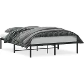 vidaXL Bettgestell Metall Schwarz 140x190 cm