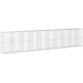 vidaXL Gabione mit Deckel 950x100x200 cm Verzinktes Eisen