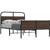 vidaXL Bettgestell ohne Matratze 140x200 cm Braun Eichen-Optik