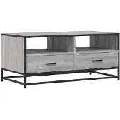 vidaXL Couchtisch Grau Sonoma 100x50x45 cm Holzwerkstoff und Metall
