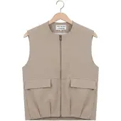 Catwalk junkie Damen Blazers Check Bodywarmer - Beige - Größe 40