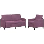 vidaXL Sofa Set mit Stauraum 2 stk. Lila Polyester