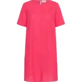Kaffe Midikleid "Damen Kleid KAbellis", Damen, Gr. 34, N-Gr, rot (raspberry), Obermaterial: 85% Baumwolle CO. 15% Leinen LI., Kleider Midikleid