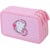 Baagl 3 Fach Federmäppchen Schulmäppchen - Hello Kitty Sweet Leopard