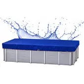 Quick Star Poolabdeckung Eckig 660 x 360 cm, Blau, 200 g/m² PE-Gewebe