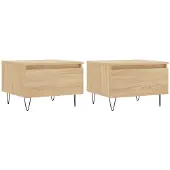 vidaXL Couchtische 2 Stk. Sonoma-Eiche 50x46x35 cm Holzwerkstoff
