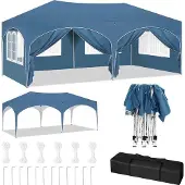 Markenlos Partytent 3x6 m Blau - Wasserbeständig, Easy-Up, mit abnehmbaren Wänden