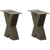 vidaXL Couchtischbeine X-Form 2 Stk. Naturstahl 40x(30-31) cm Stahl