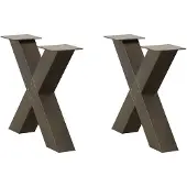 vidaXL Couchtischbeine X-Form 2 Stk. Naturstahl 60x(42-43) cm Stahl