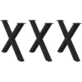 vidaXL Esstischbeine X-Form 3 Stk. Schwarz 90x(72-73) cm Stahl