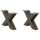 vidaXL Couchtischbeine X-Form 2 Stk. Naturstahl 50x(30-31) cm Stahl