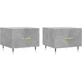 vidaXL Couchtische 2 Stk. Betongrau 50x50x40 cm Holzwerkstoff