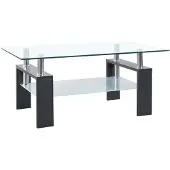 vidaXL Couchtisch Grau Transparent 95x55x40 cm Hartglas