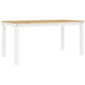 vidaXL Esstisch PANAMA Weiß 160x80x75 cm Massivholz Kiefer