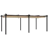 vidaXL Gartenpavillon mit Ausziehbarem Dach Taupe 3x6 m Aluminium