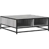 vidaXL Couchtisch Grau Sonoma 80x80x30 cm Holzwerkstoff und Metall