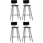 vidaXL Barhocker 4 Stk. Massives Altholz