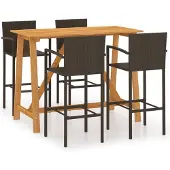 vidaXL 5-tlg. Gartenbar-Set Braun