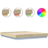 vidaXL Bettgestell mit LED Sonoma-Eiche 200x200 cm